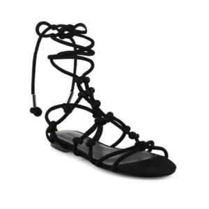 REBECCA MINKOFF Womens Black Aglet Elyssa Round Toe Gladiator Sandles 9 M